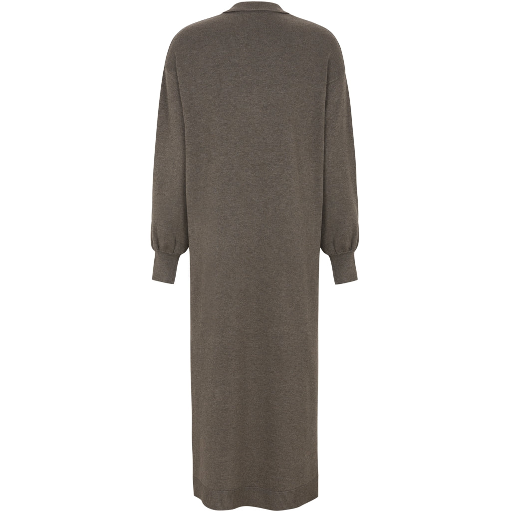 Klänning Lea polo midi, morel melange