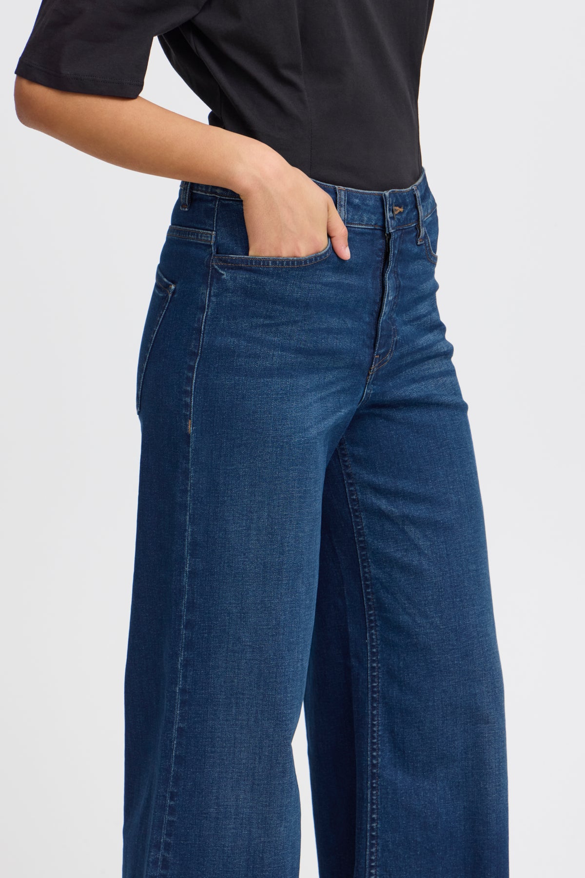 Jeans Twiggy wide, dark blue denim