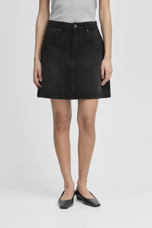 Jeanskjol Aveny, washed black