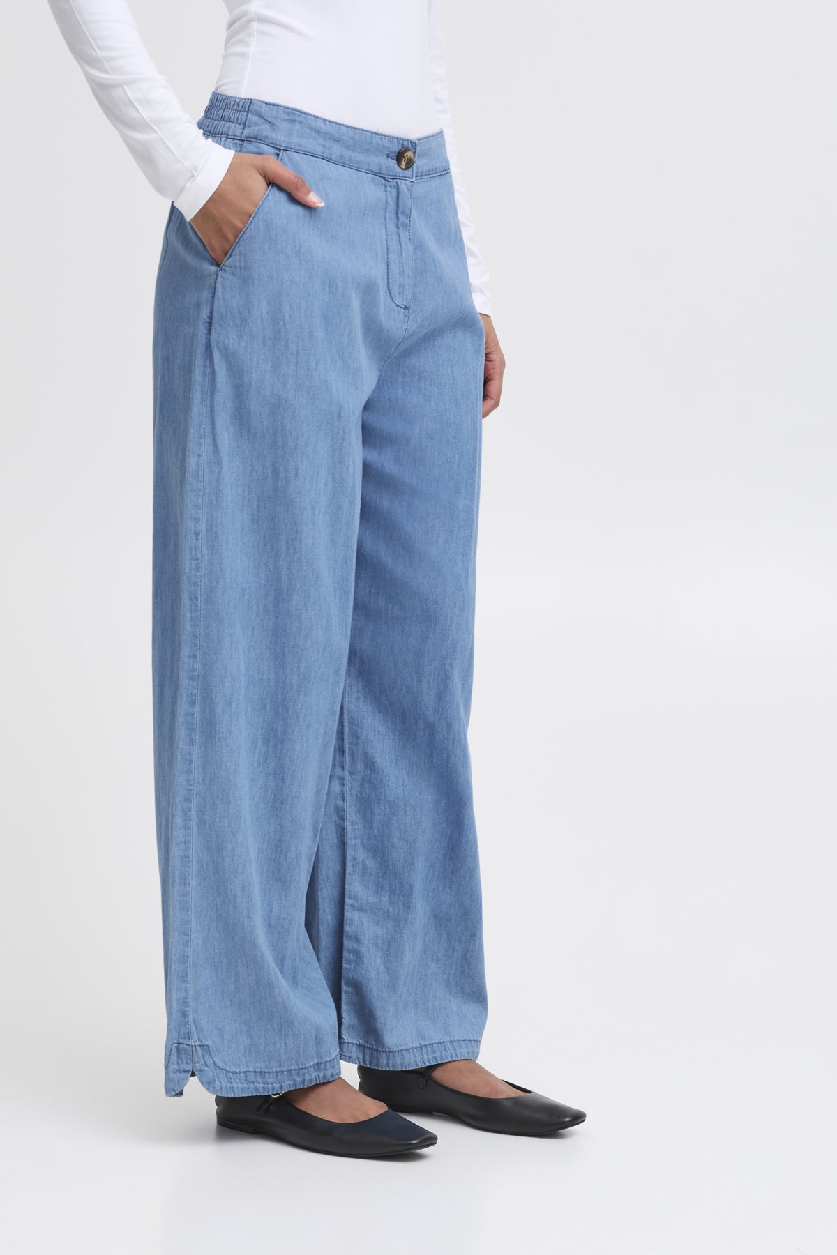 Byxa Barcy, light blue chambray