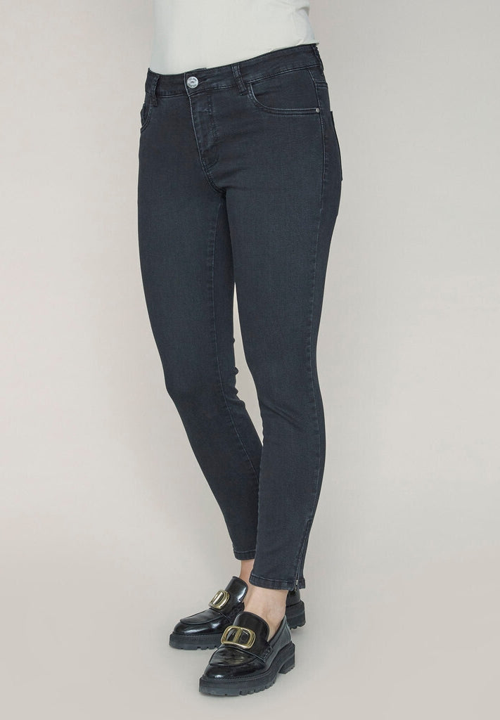 Jeans Lido zip, dark grey wash