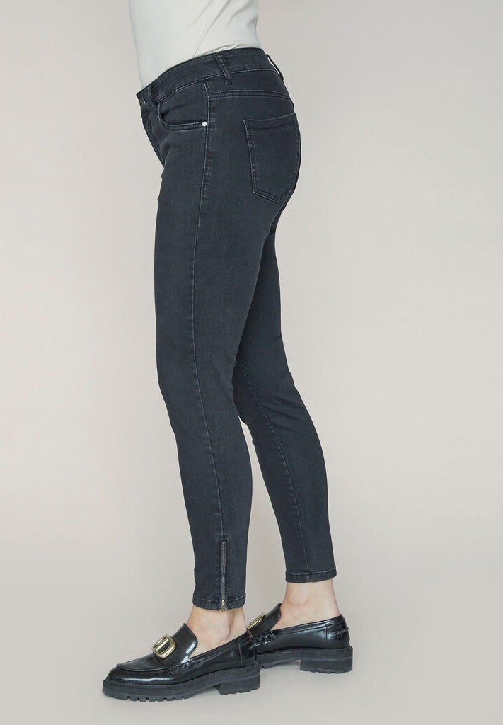 Jeans Lido zip, dark grey wash