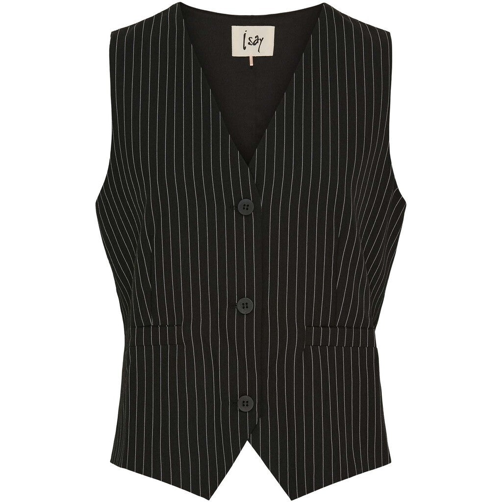 Väst Felicia, black pinstripe
