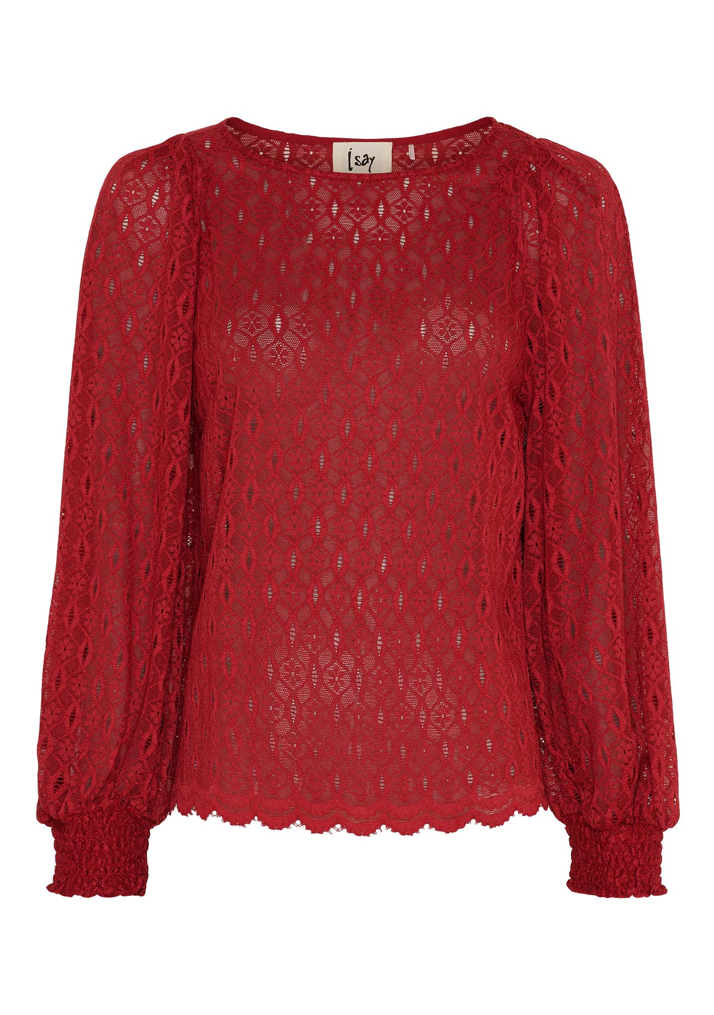Blus Katty lace, warm red