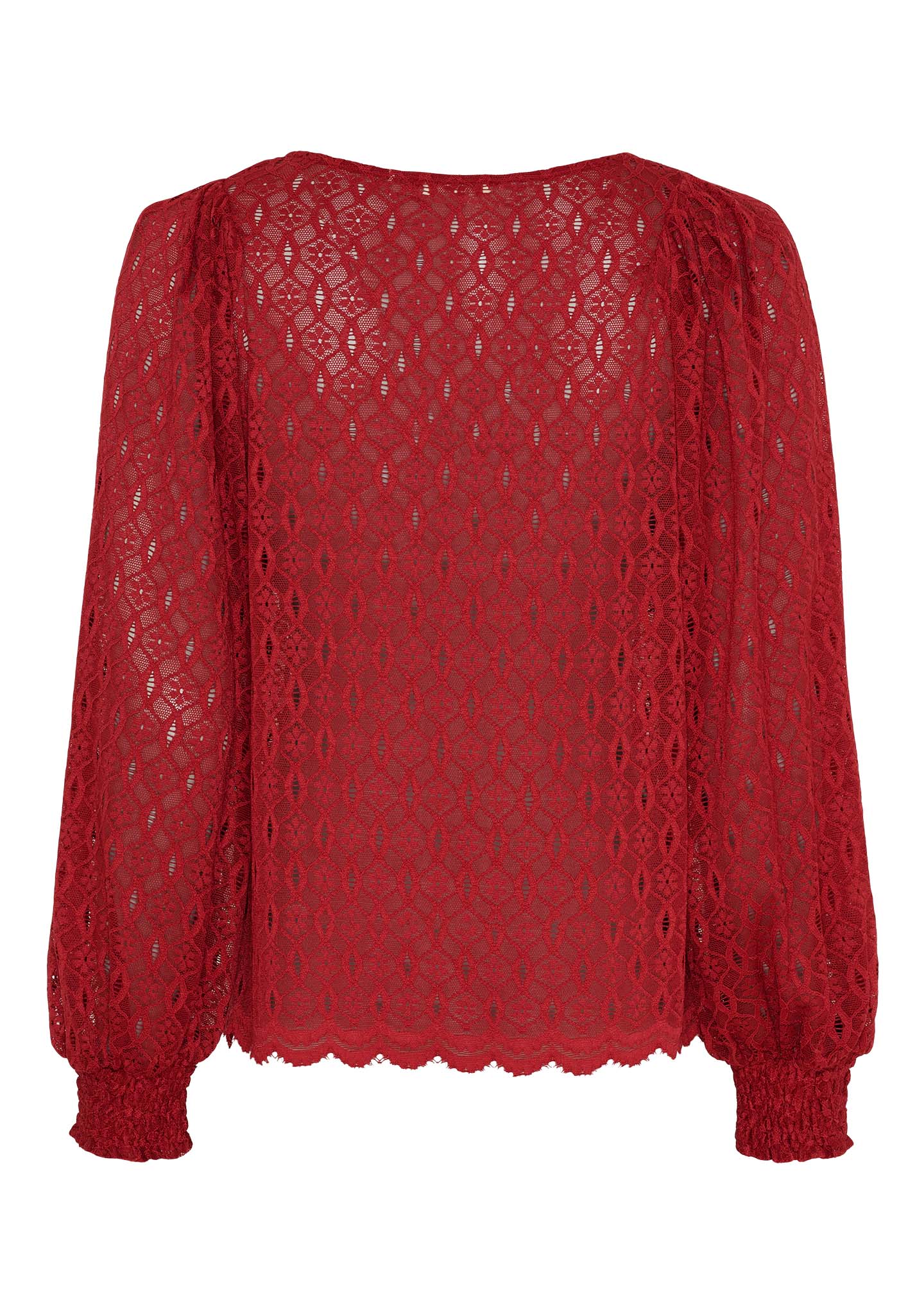 Blus Katty lace, warm red