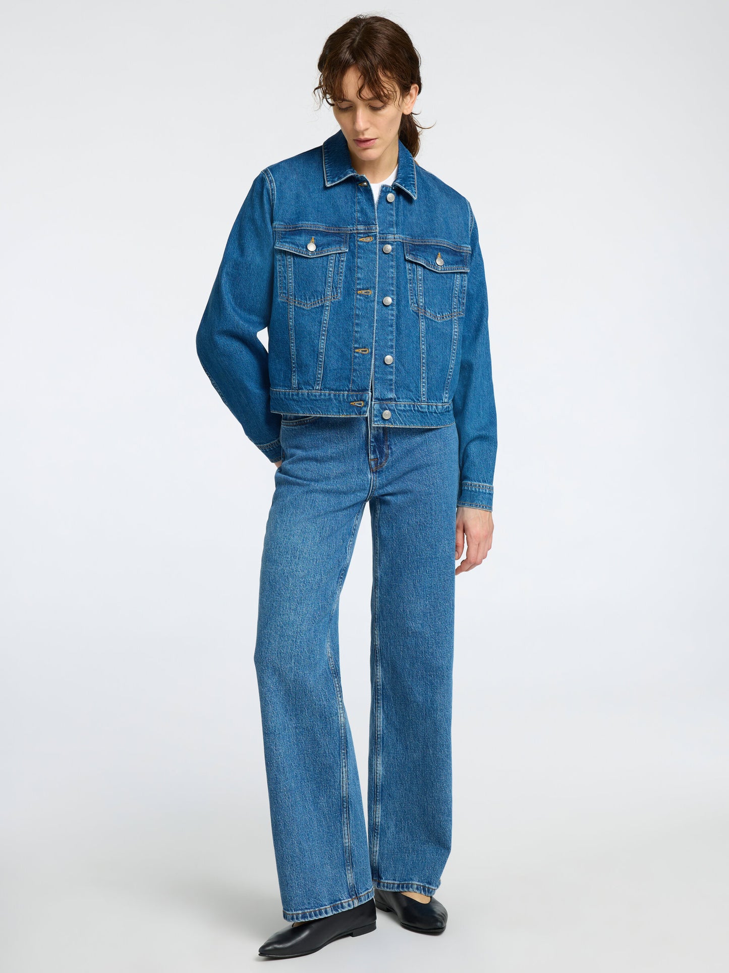 Jeansjacka Cena, medium blue denim