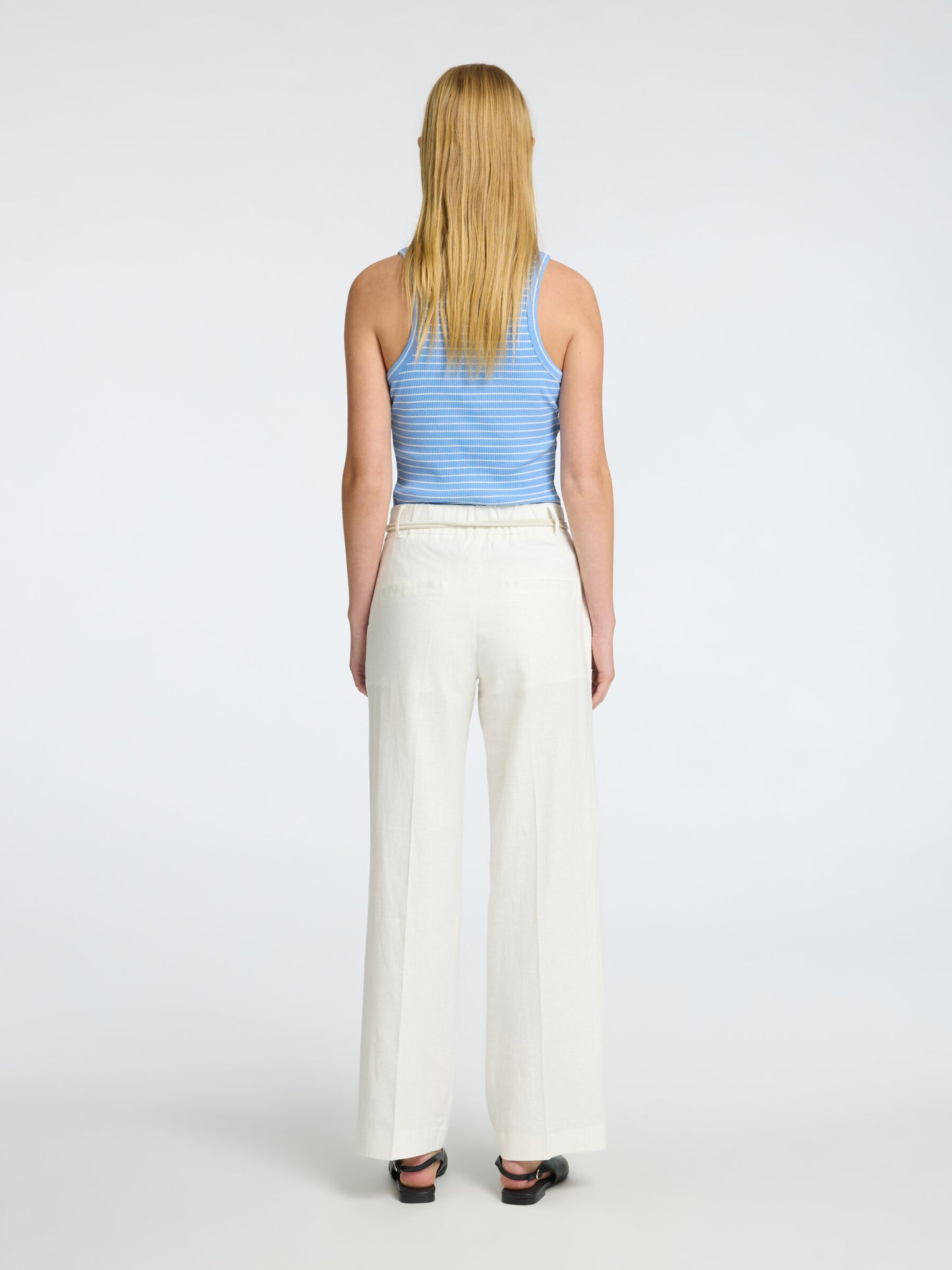 Tank top Anna o-neck striped, cornflower blue