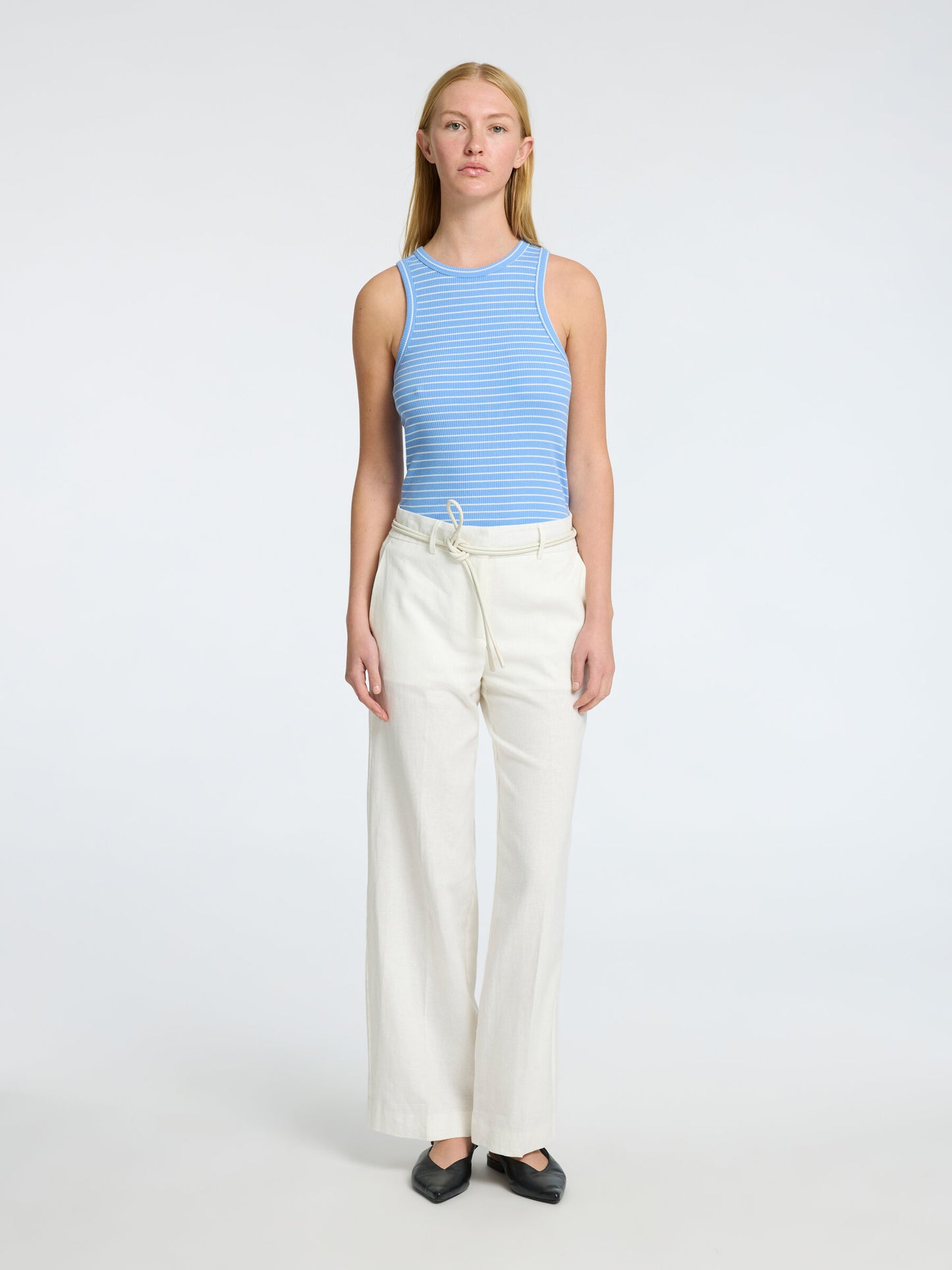 Tank top Anna o-neck striped, cornflower blue