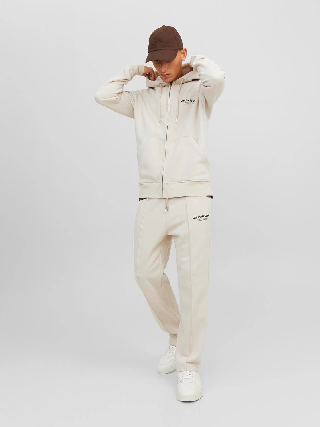 Sweat zip hood Vesterbro, moonbeam