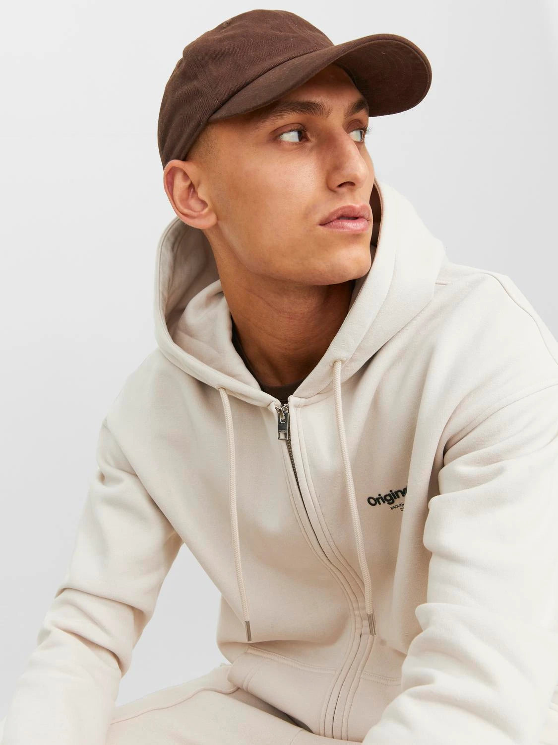 Sweat zip hood Vesterbro, moonbeam