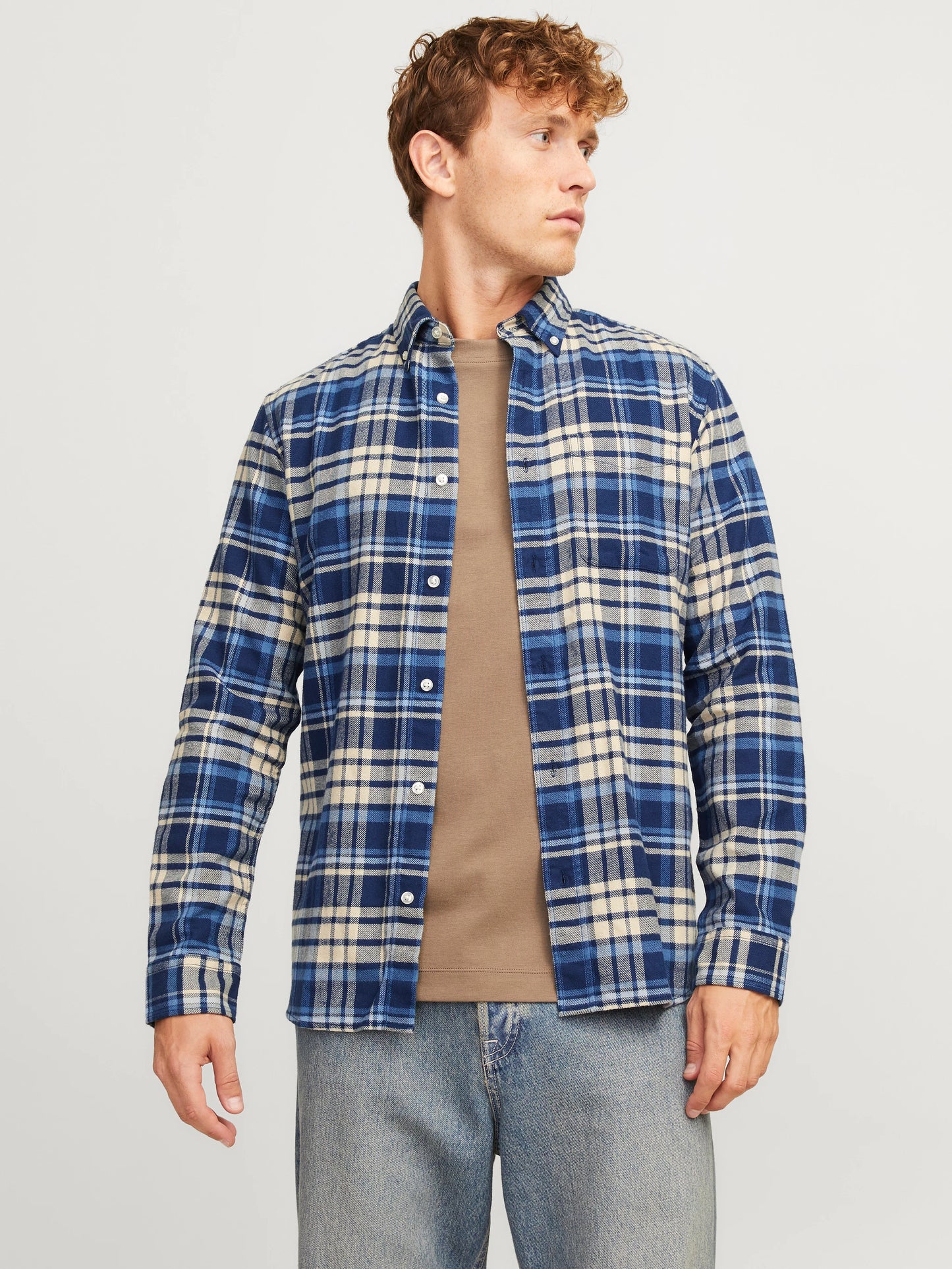 Skjorta Norris flannel, night sky/check