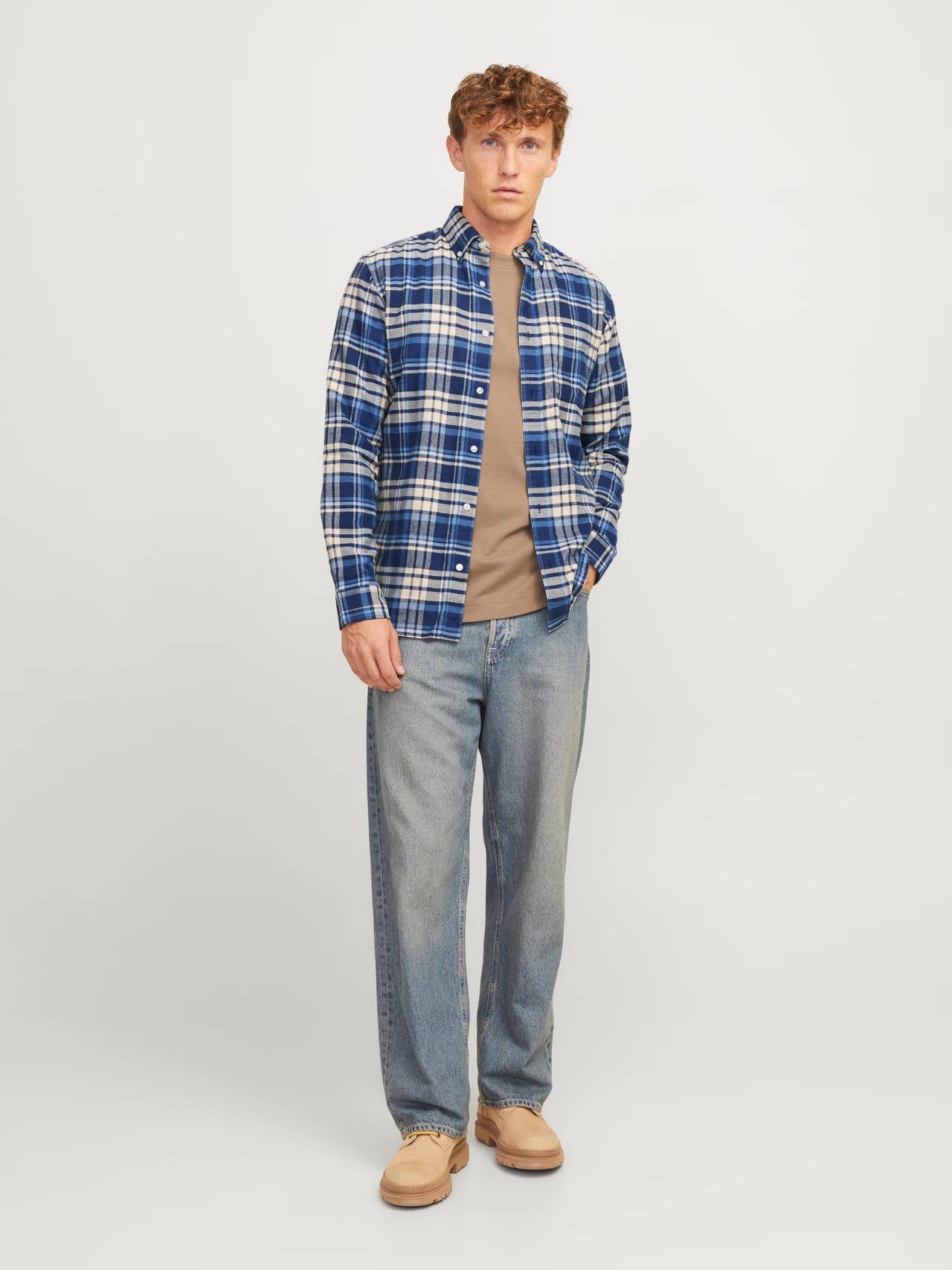 Skjorta Norris flannel, night sky/check