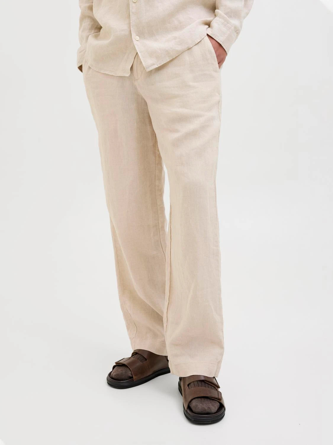 Chinos Karl Lawrence linen, silver lining