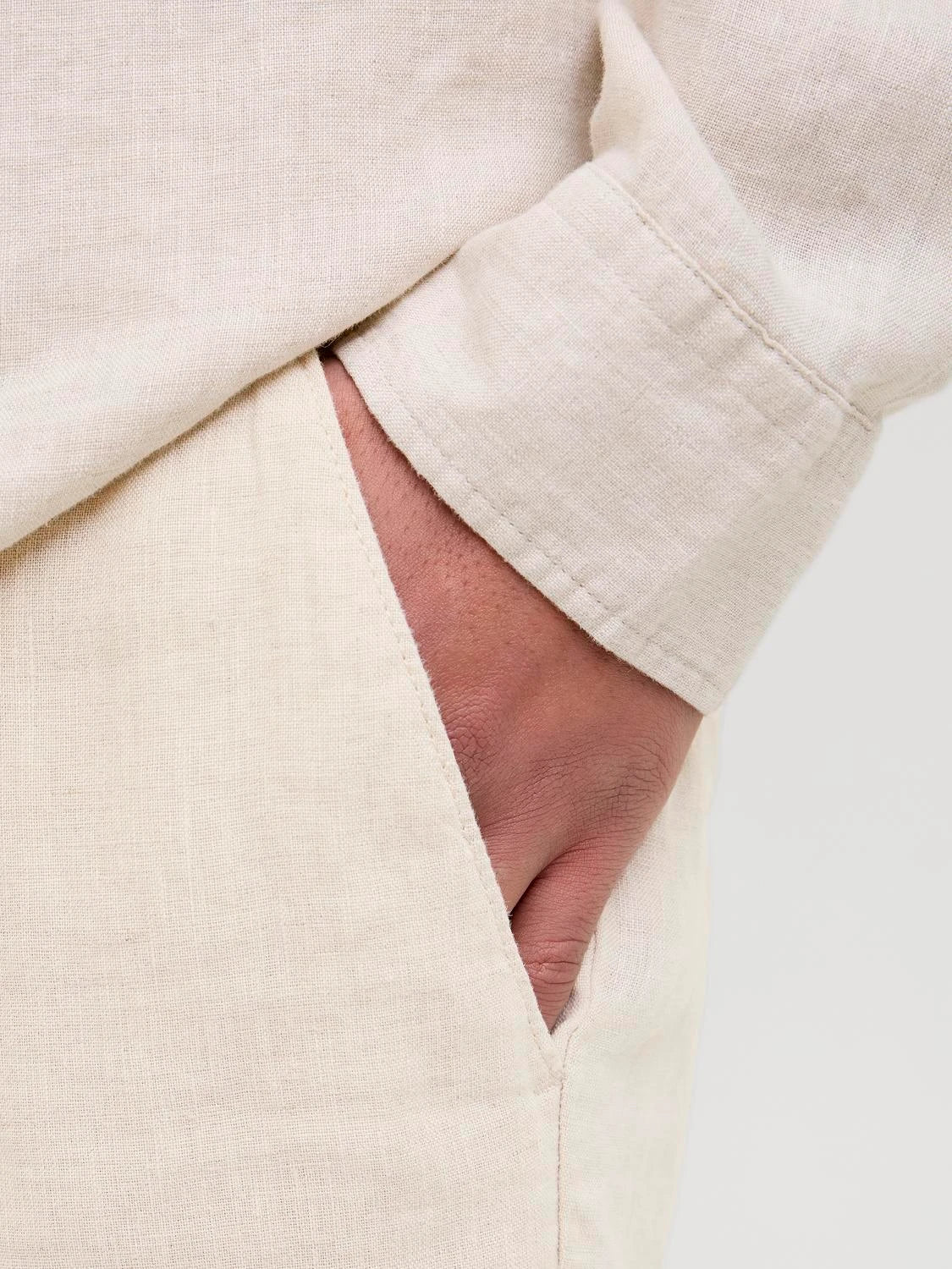 Chinos Karl Lawrence linen, silver lining