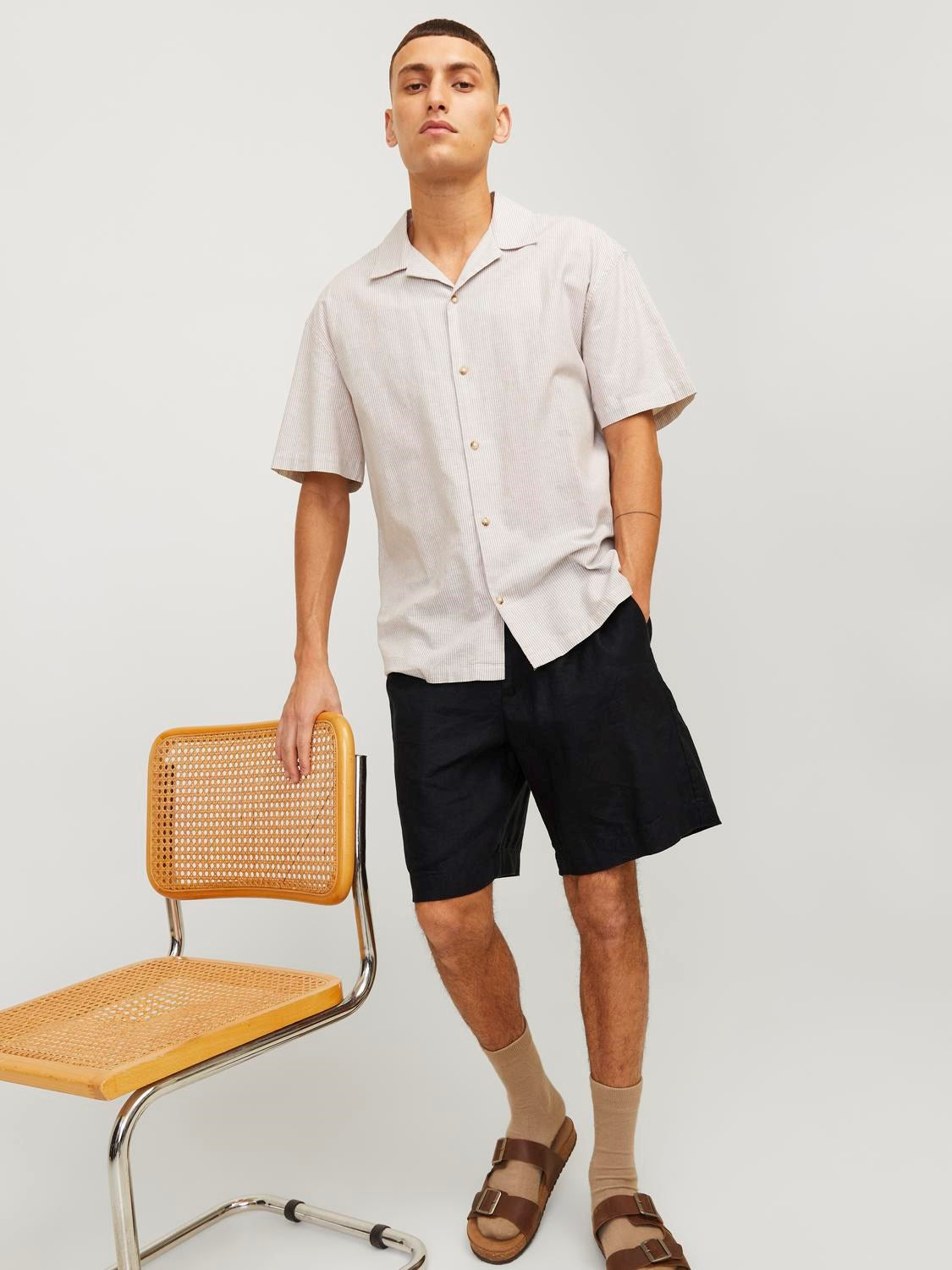 Shorts Bill Lawrence linen, black onyx