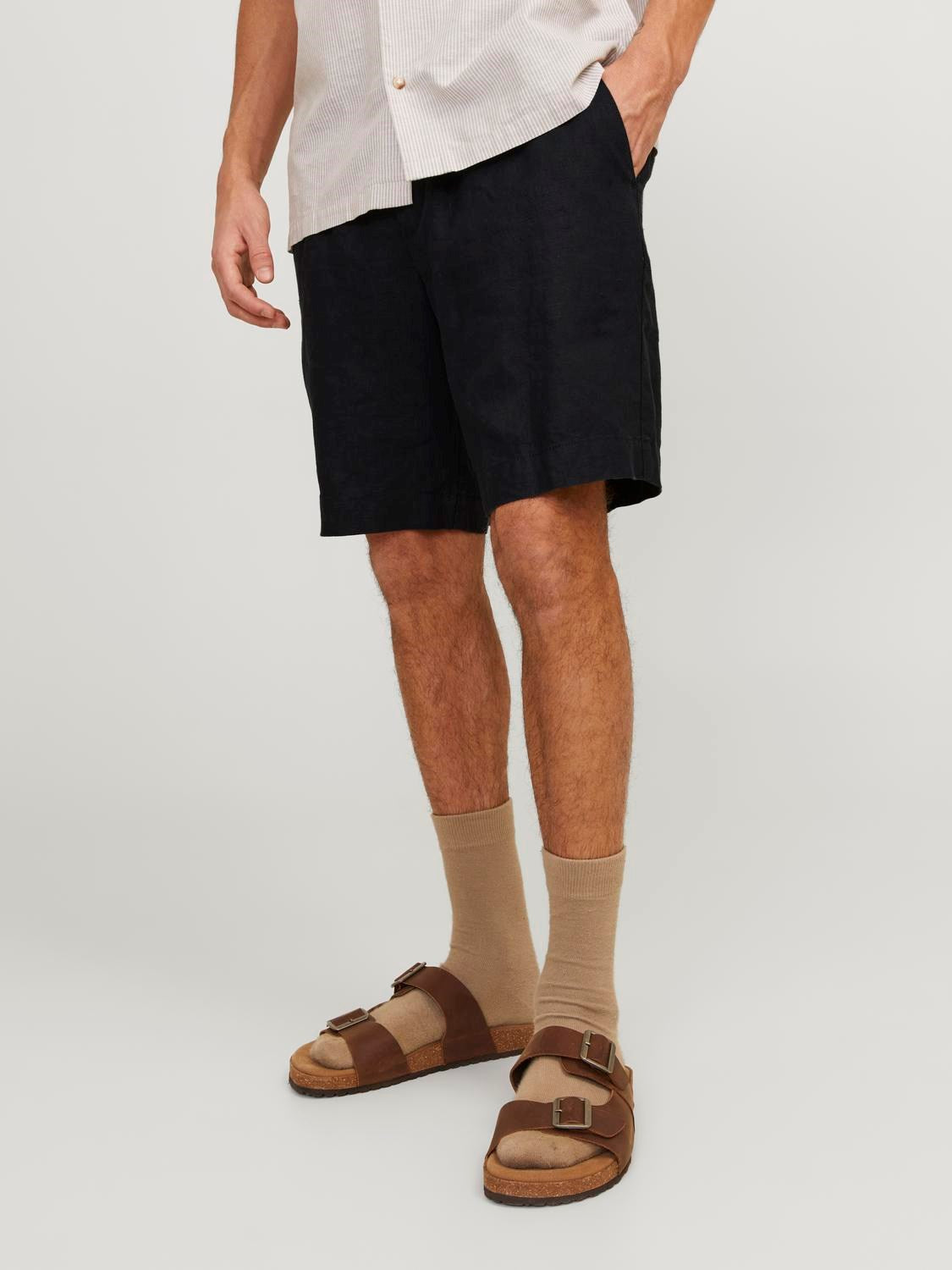 Shorts Bill Lawrence linen, black onyx