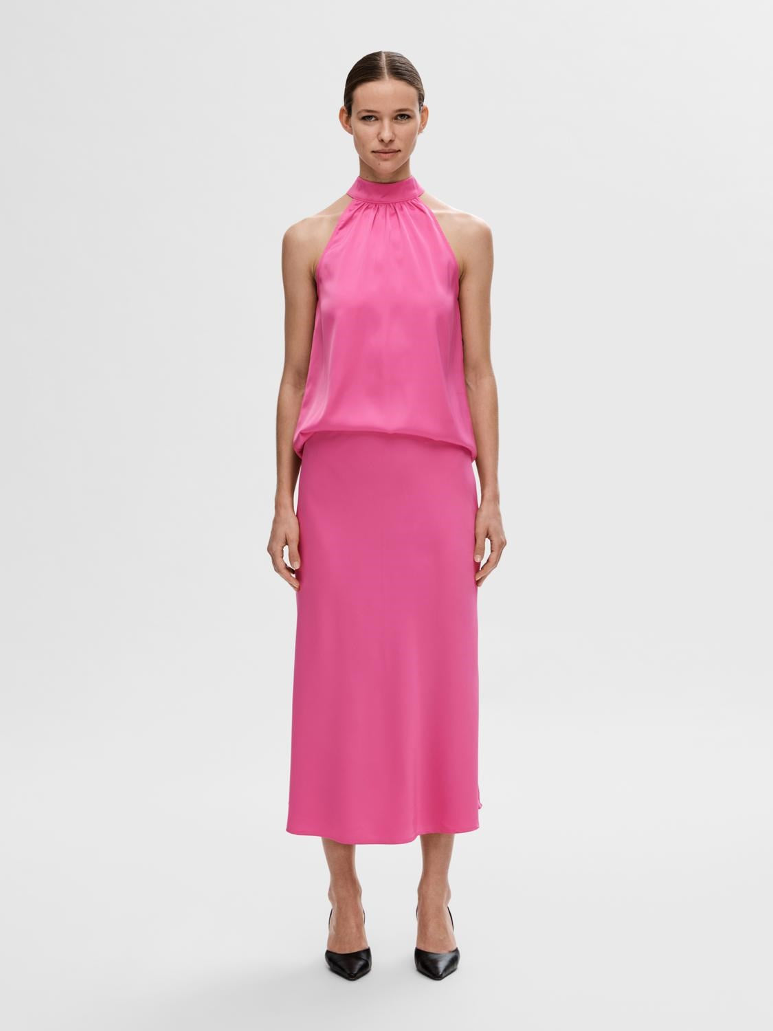 Kjol Lena HW midi, phlox pink