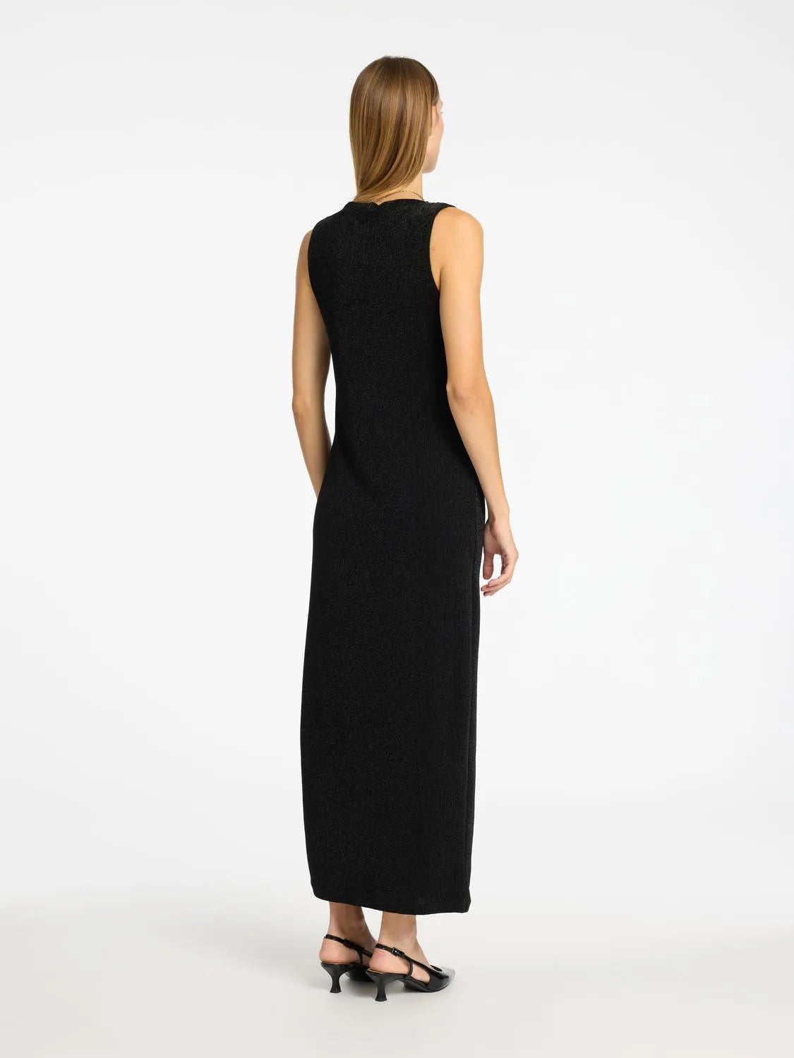 Klänning Anita twisted ankle, black lurex
