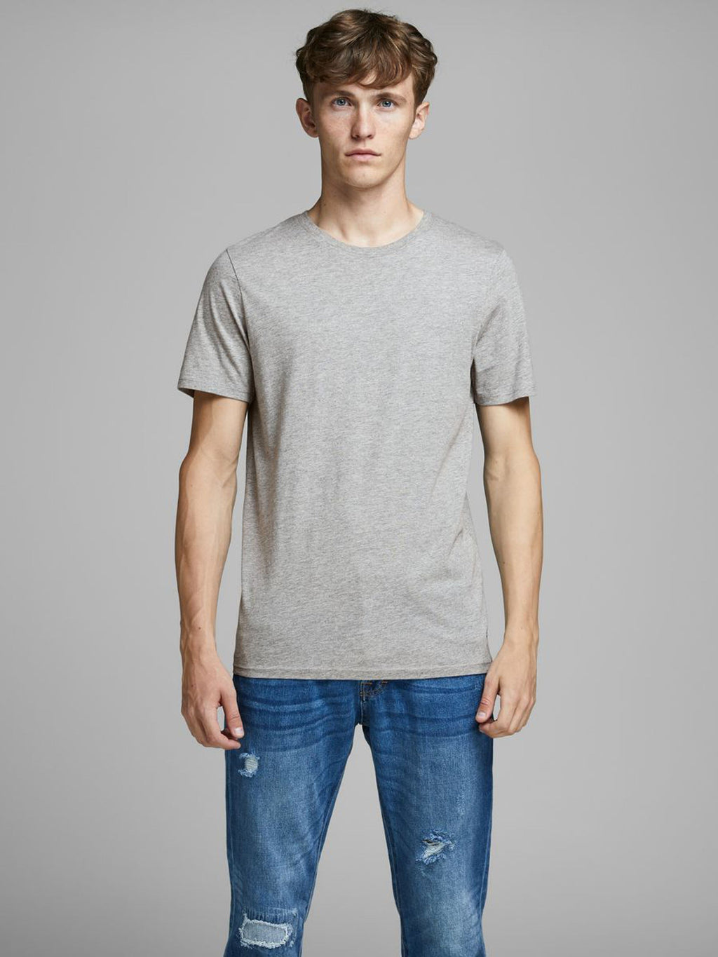 T-shirt Organic basic, light grey melange