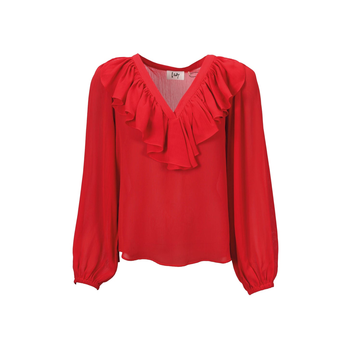 Blus Ellen Flounce, red