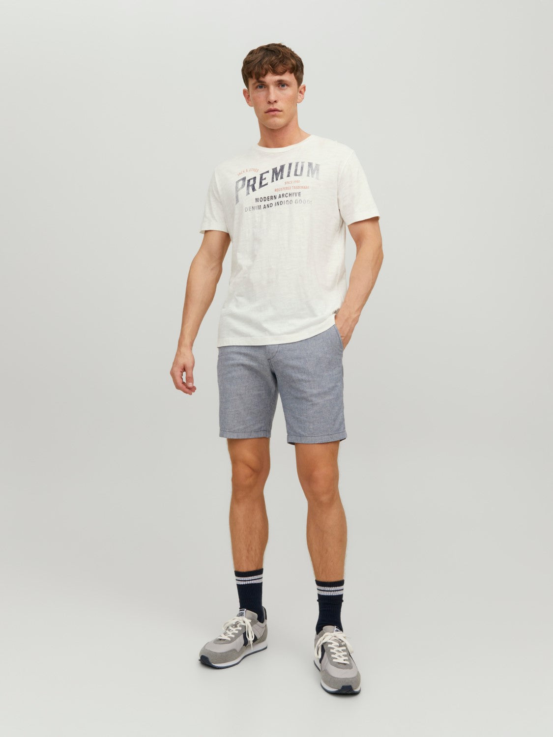 Shorts Dave linen, blue indigo