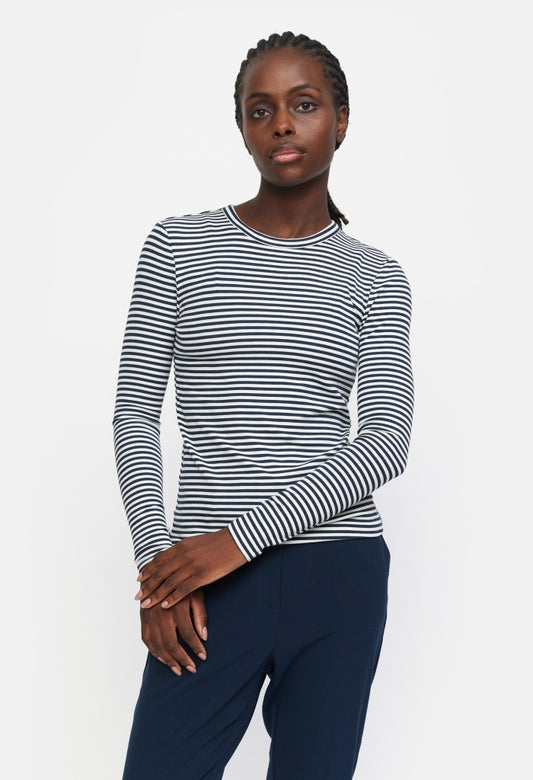 Topp Fenja stripe o-neck, total eclipse