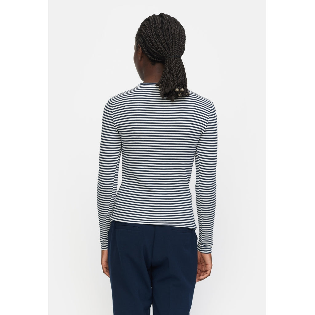 Topp Fenja stripe o-neck, total eclipse