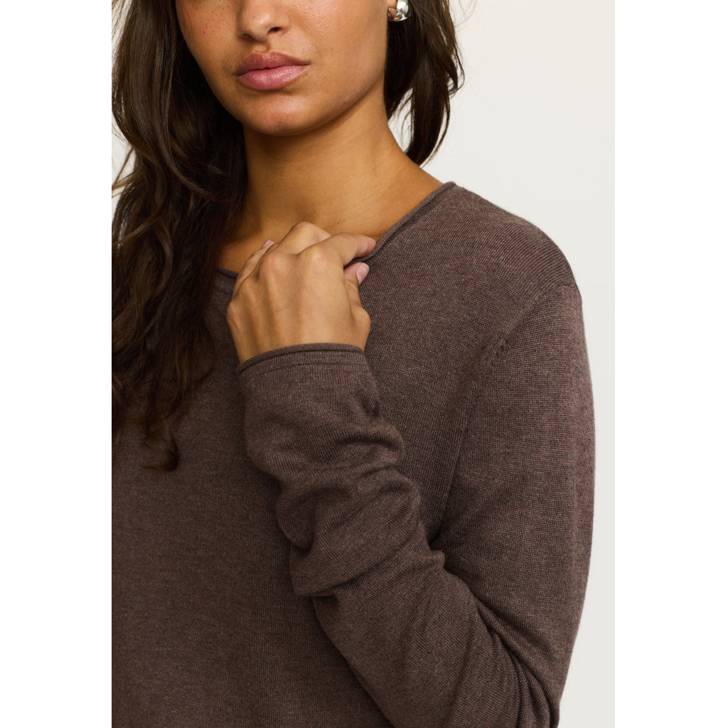 Tröja Marla o-neck, coffee quartz