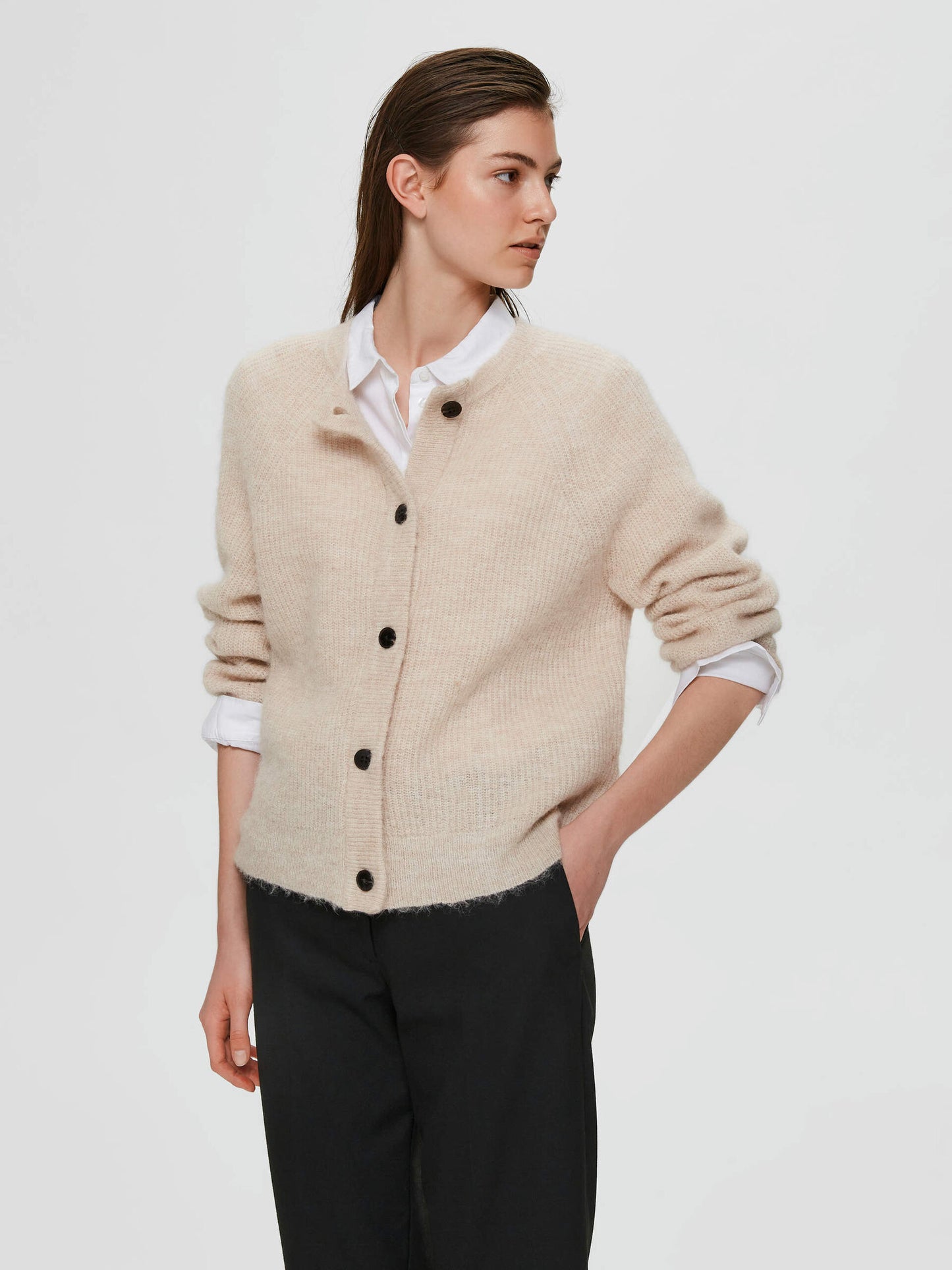 Cardigan Lulu short, birch