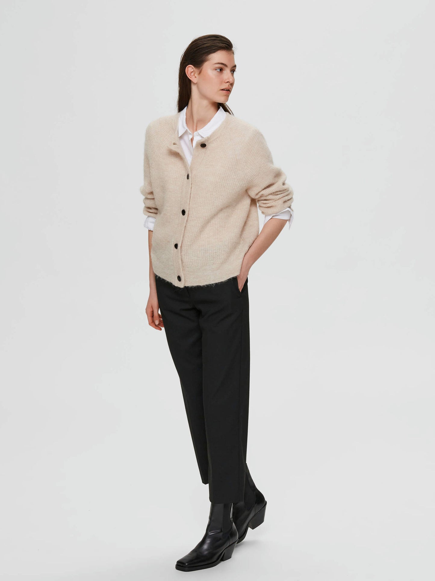 Cardigan Lulu short, birch
