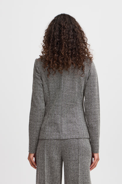 Kavaj Kate jacquard, black herringbone