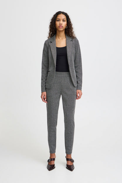 Byxa Kate jacquard, black herringbone