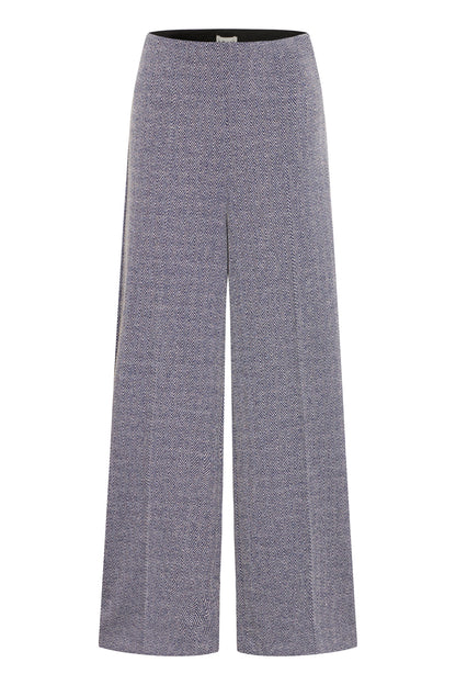 Byxa Kate jacquard, black herringbone