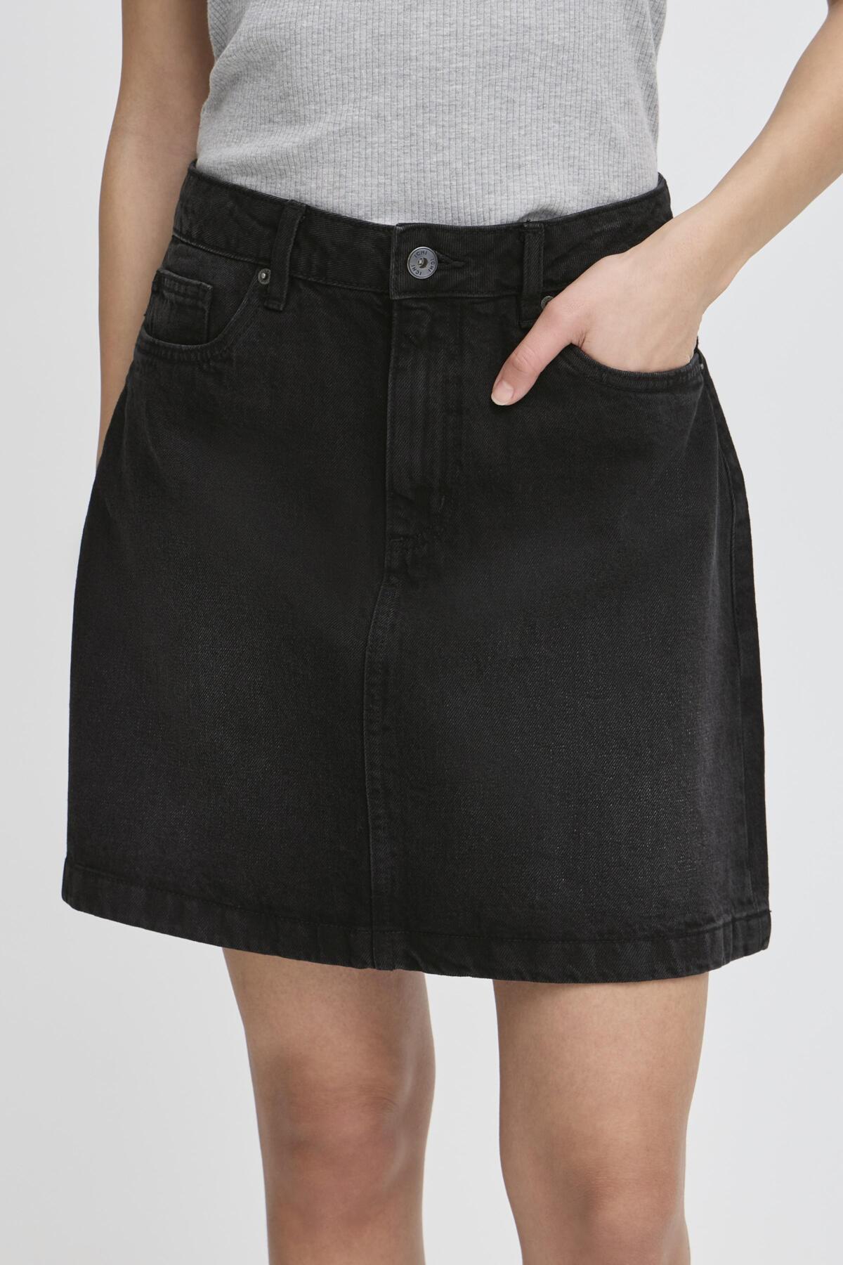 Jeanskjol Aveny, washed black