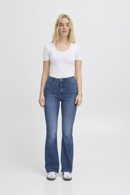 Jeans Twiggy flared HW, medium blue