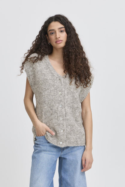 Väst Belablue, light grey melange