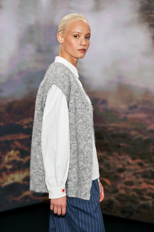 Väst Belablue, light grey melange