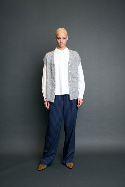 Väst Belablue, light grey melange
