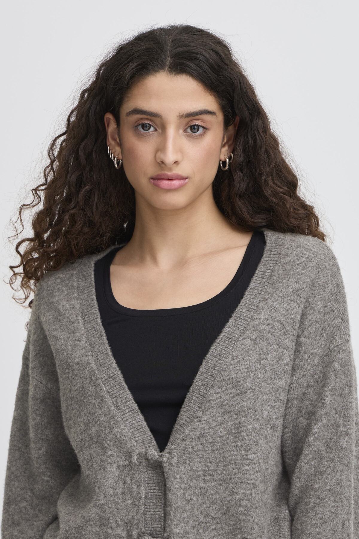 Cardigan Dasila, dark grey melange