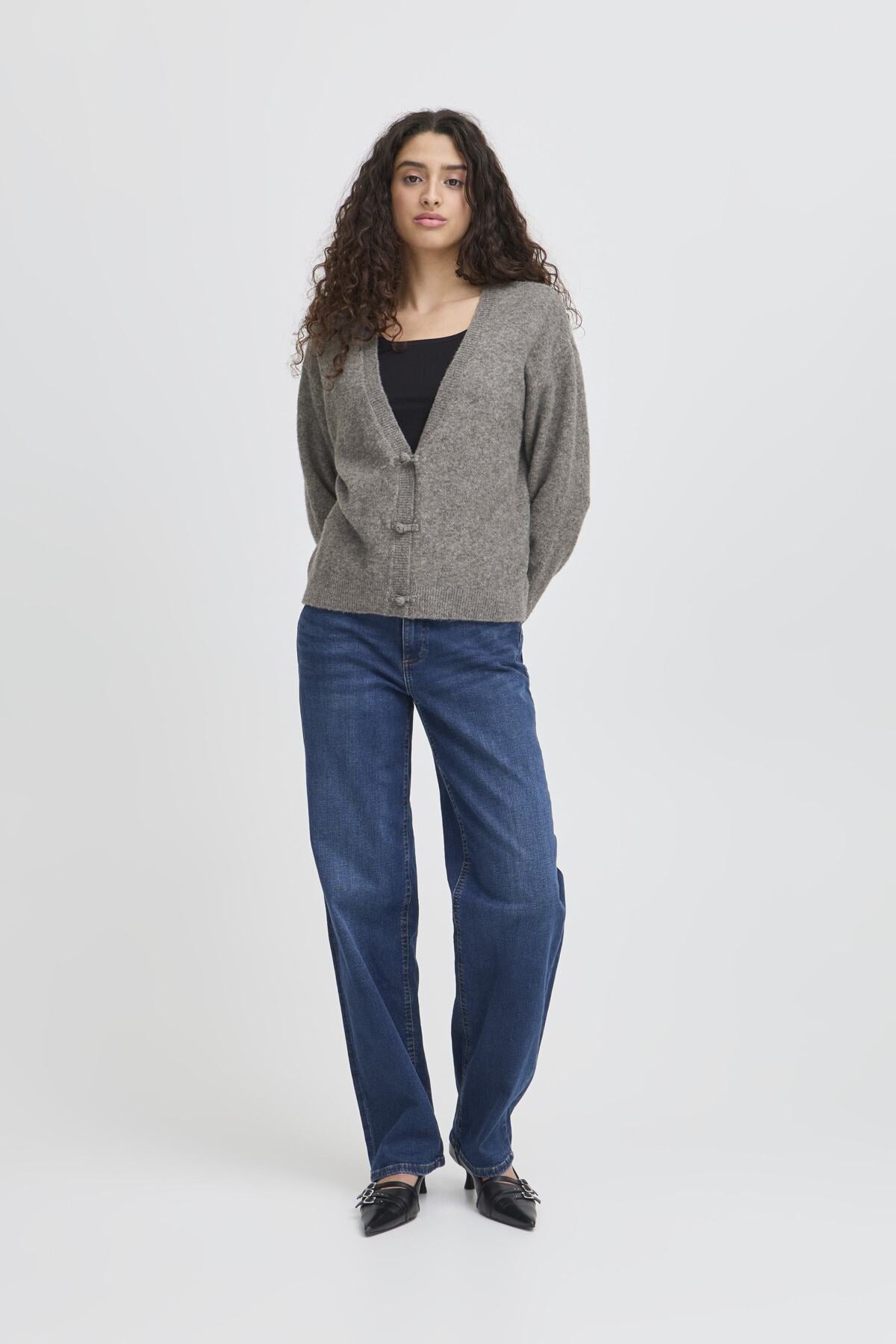 Cardigan Dasila, dark grey melange