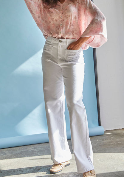 Byxa Bologna twill, white