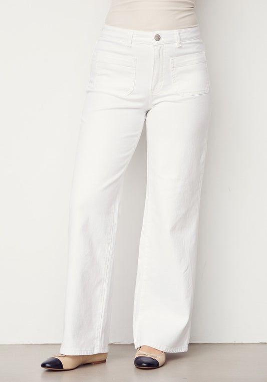 Byxa Bologna twill, white