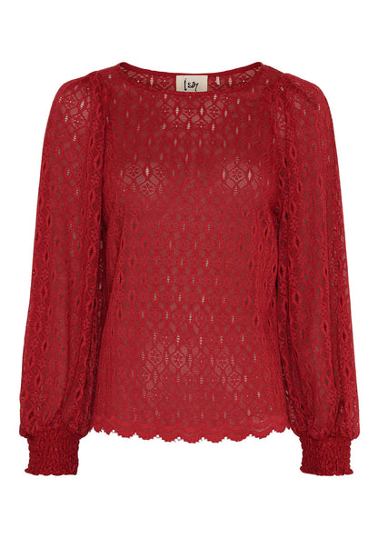 Blus Katty lace, warm red