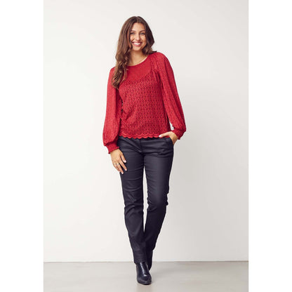 Blus Katty lace, warm red