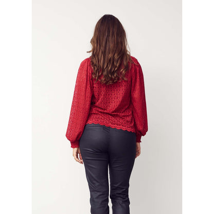 Blus Katty lace, warm red