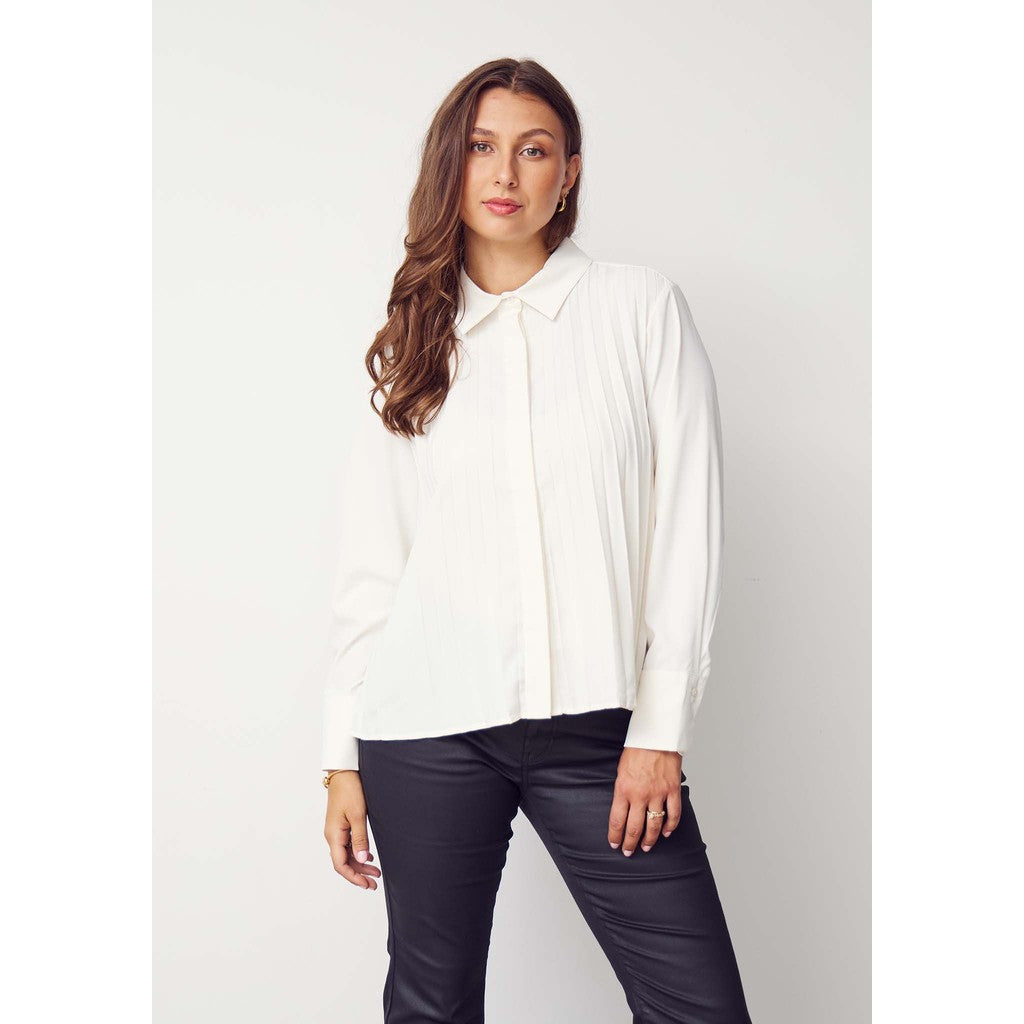Skjorta Frida pleat, winter white