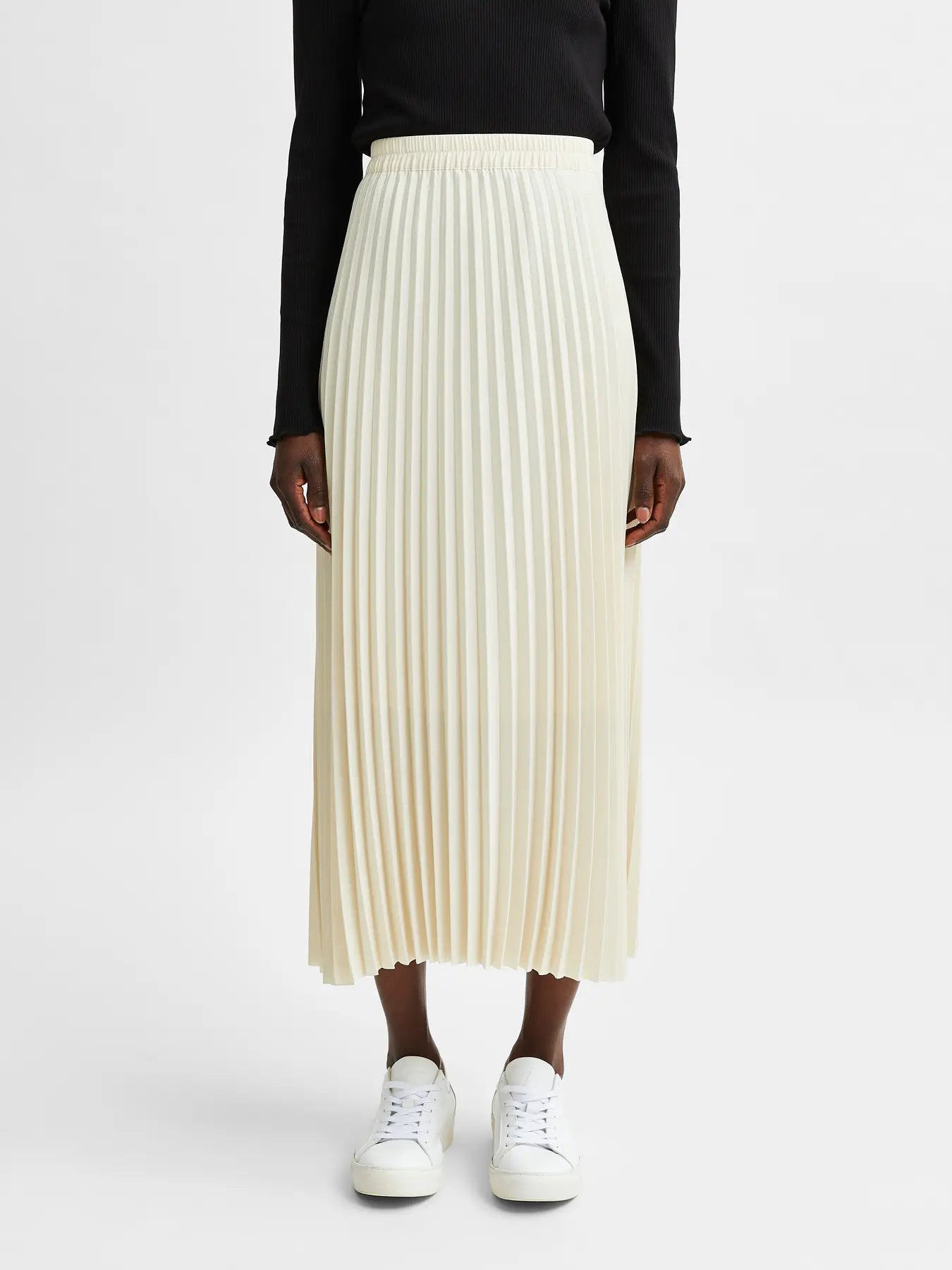 Plisserad kjol Alexis, black