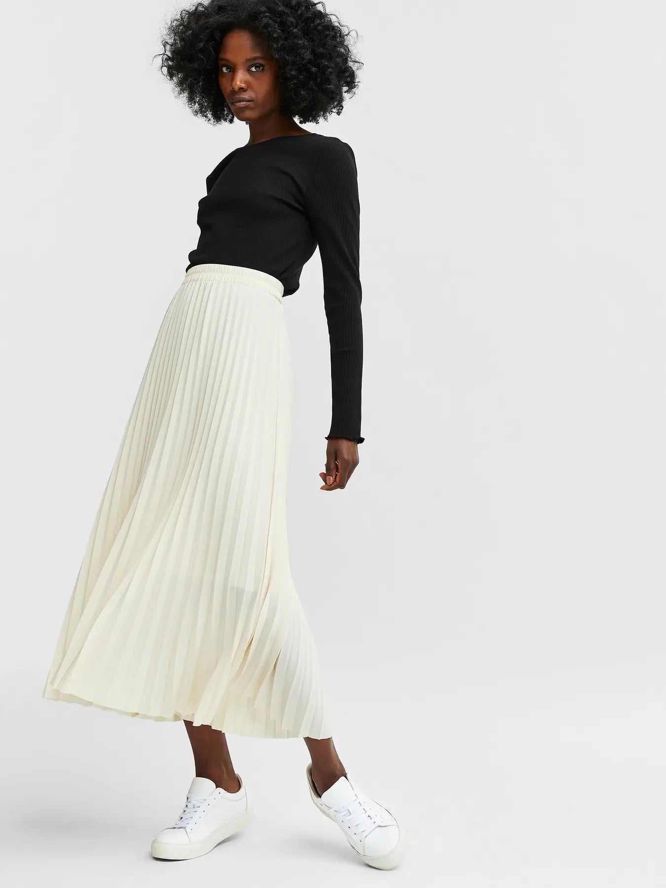 Plisserad kjol Alexis, black