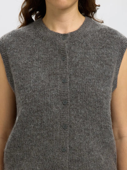 Väst Lulu button o-neck