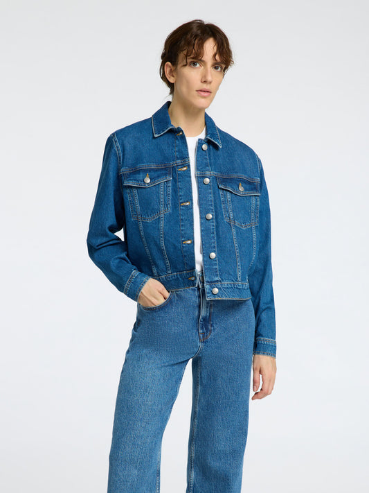 Jeansjacka Cena, medium blue denim